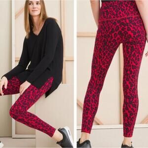 Chicos Zenergy slimming pima cotton animal print wild poppy leggings size 16